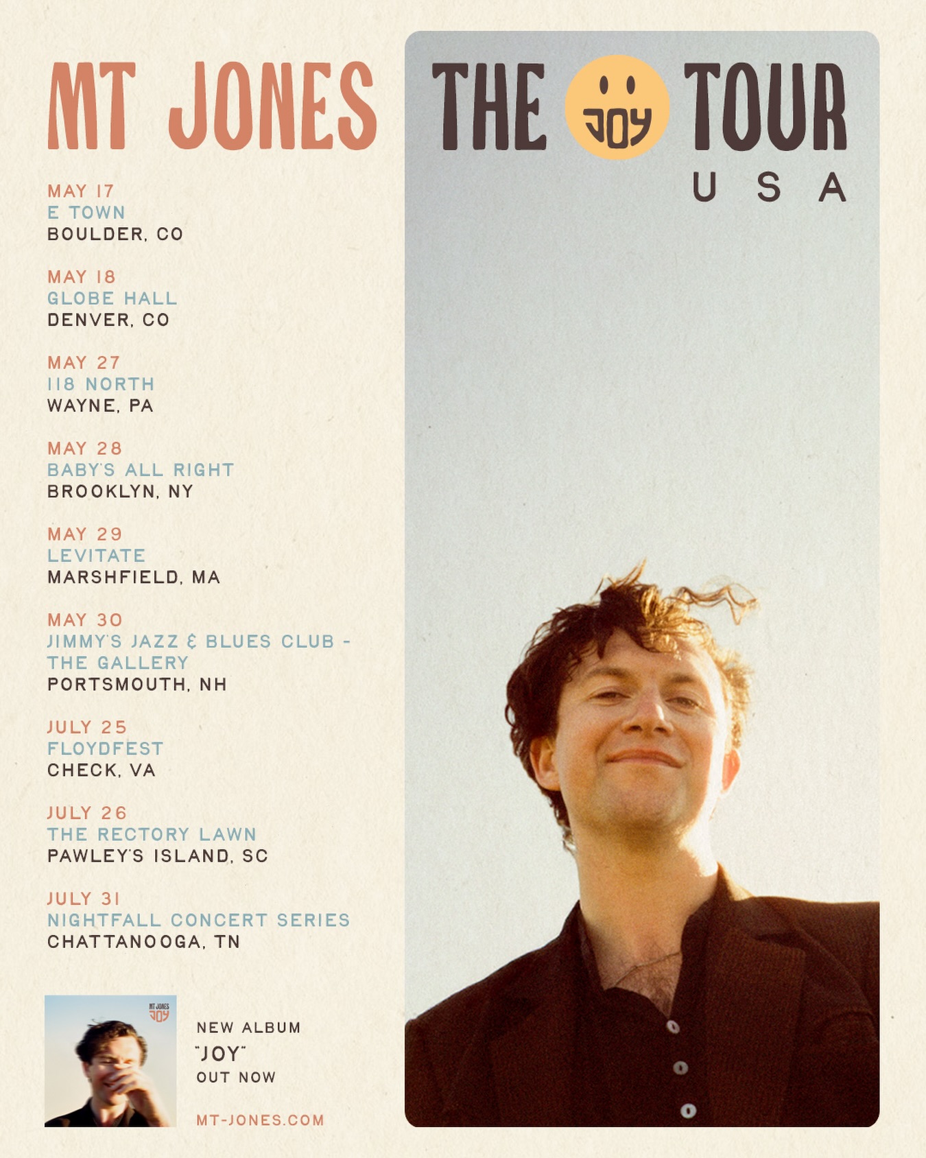 MT Jones The Joy Tour Poster 2026