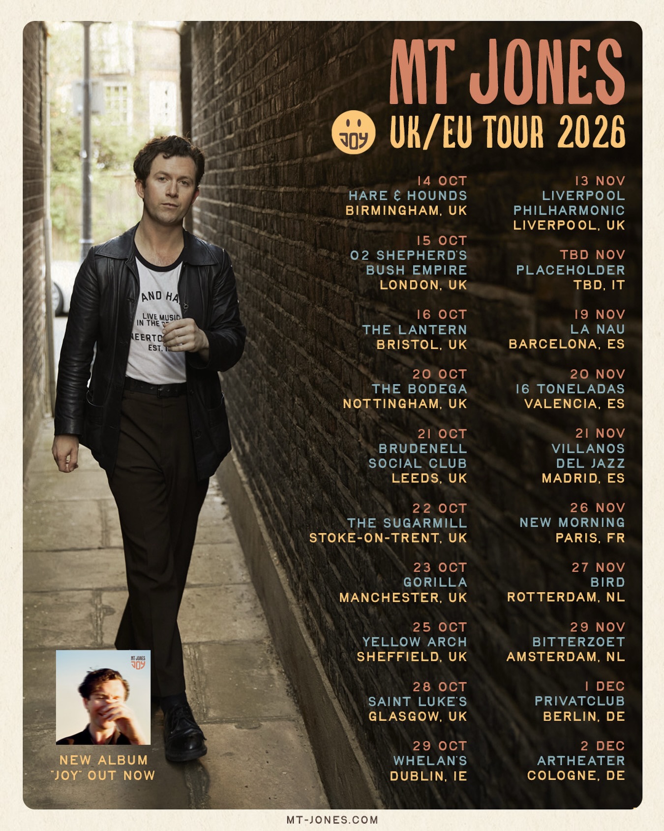 MT Jones The Joy Tour Poster 2026